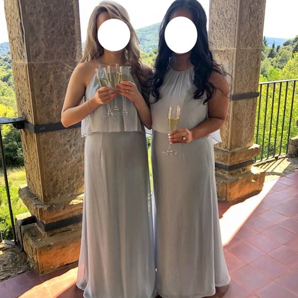 Crinkle Chiffon Sheath Bridesmaid Dress Mystic - Picture 1 of 6